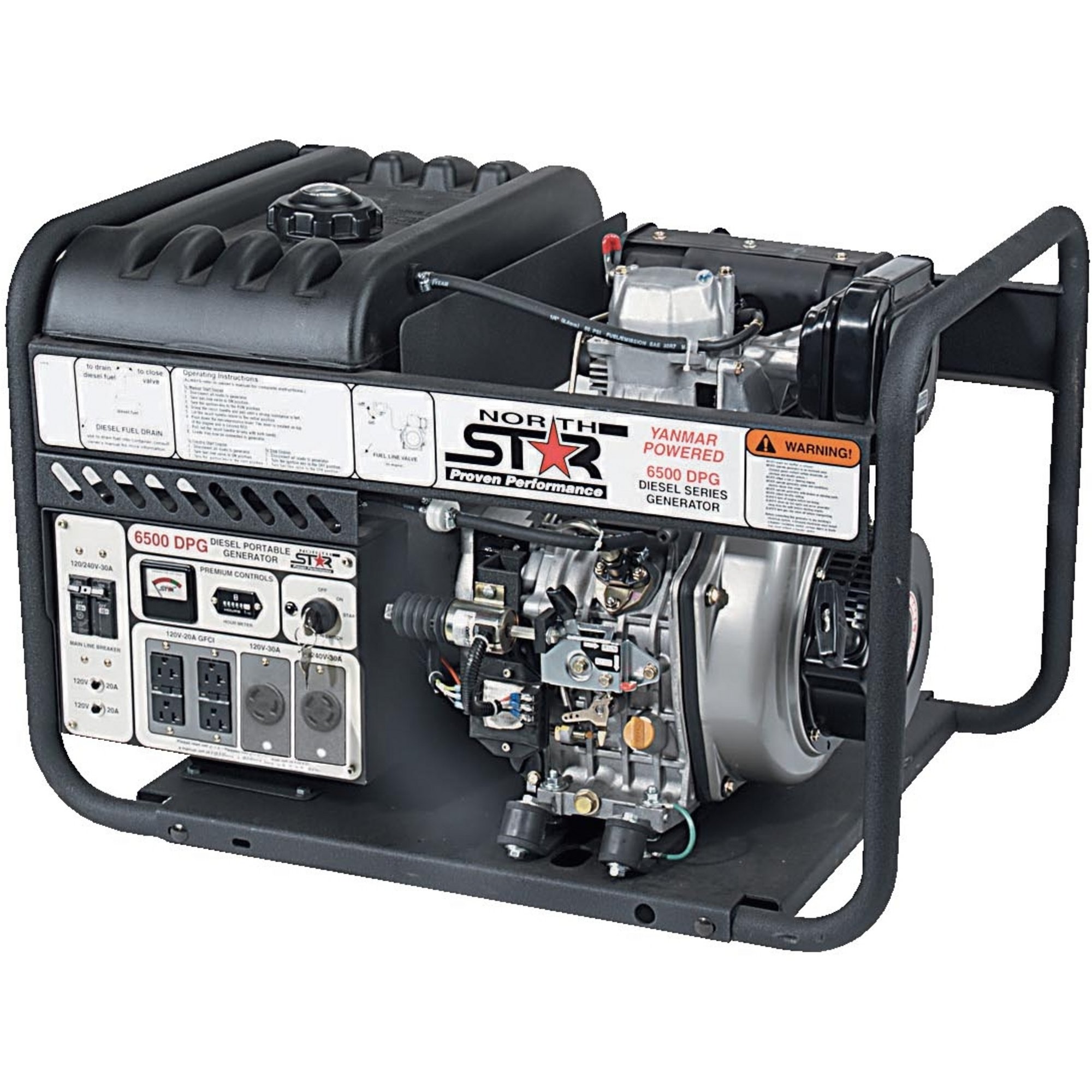 NorthStar Portable Diesel Generator — 6500 Surge Watts, 6120 Rated Watts, Model# 165930